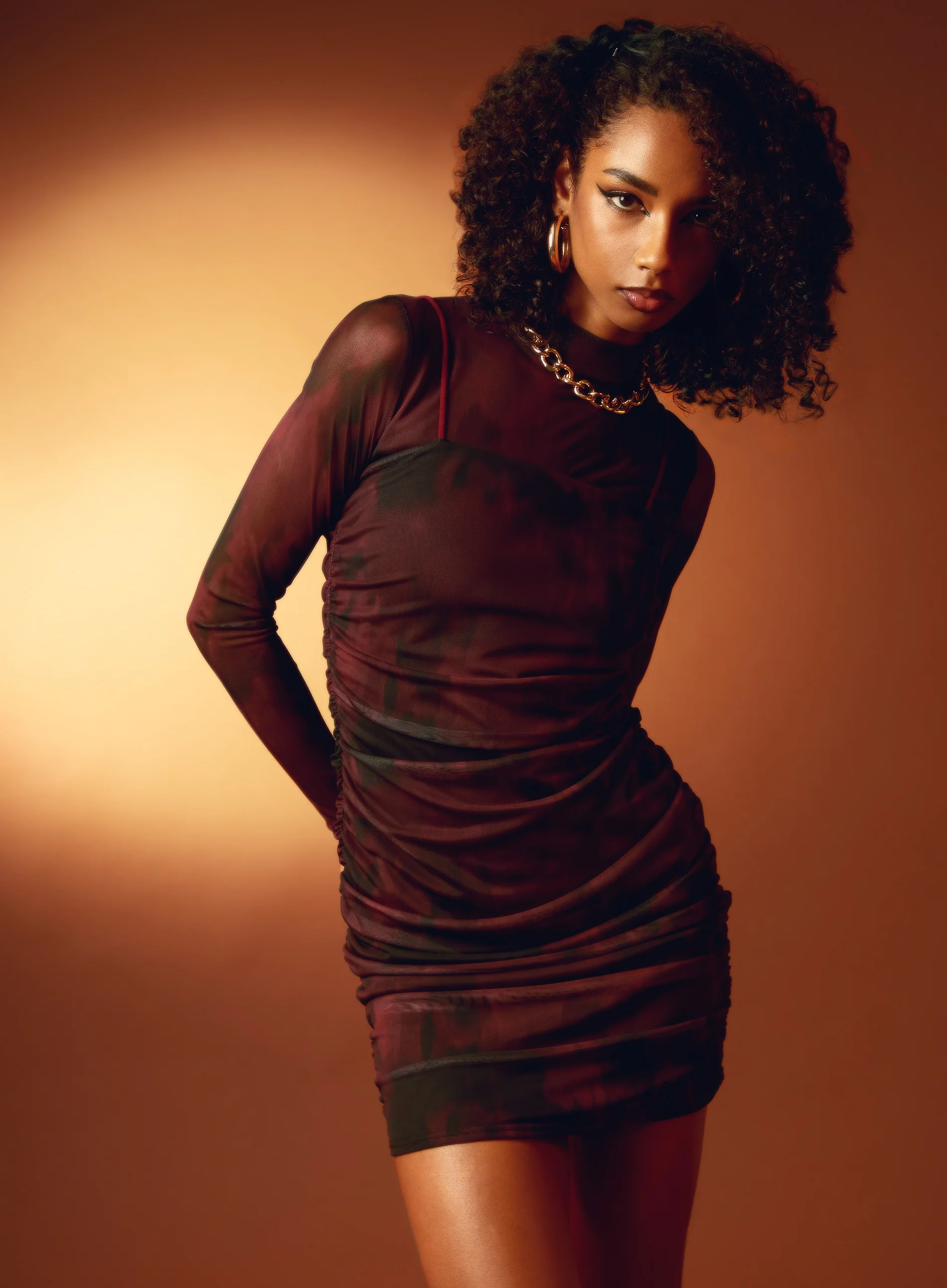 Smudge Print Strappy Dress - Image 5