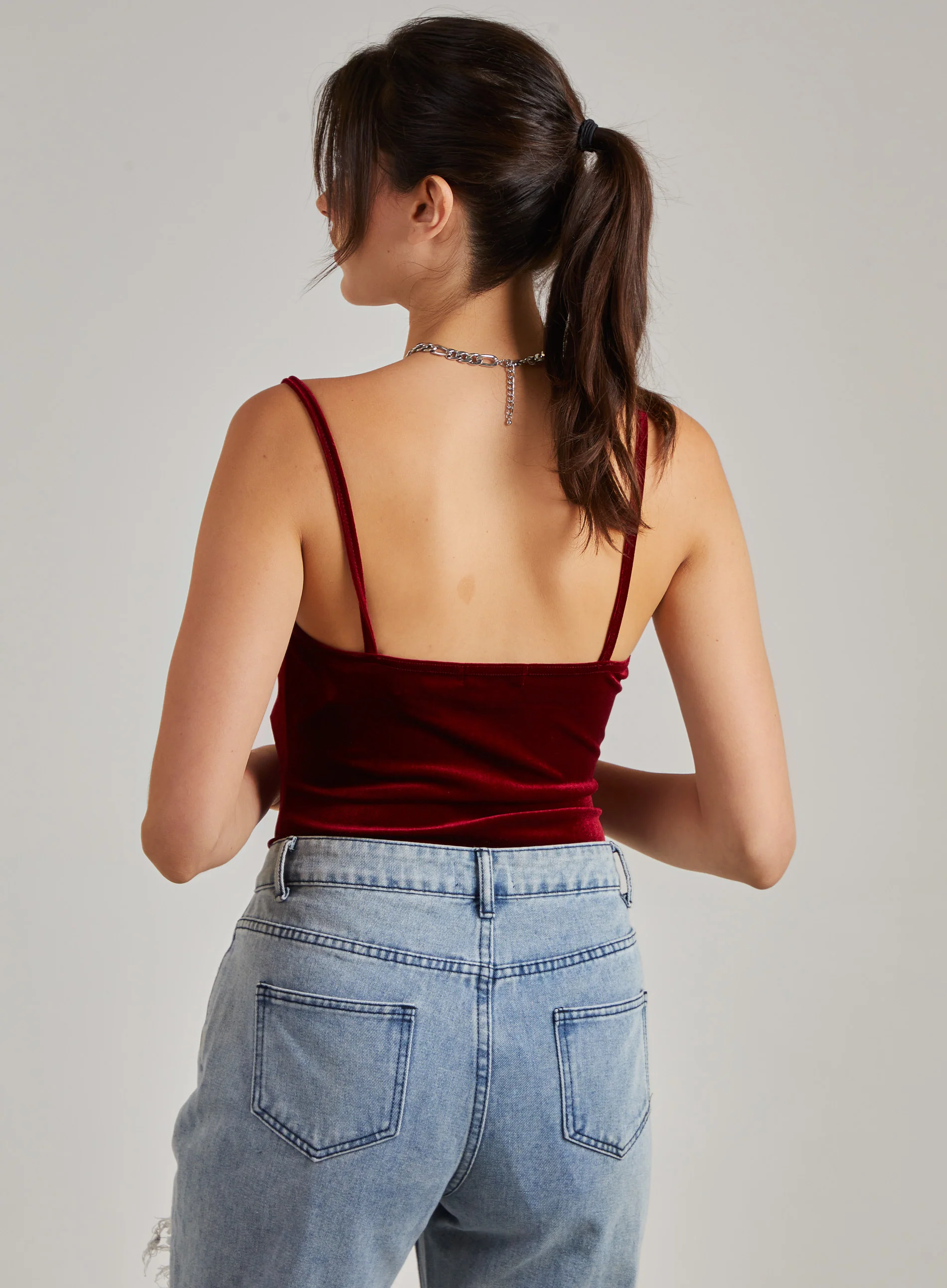 Velvet Cowl Neck Bodysuit - Image 5