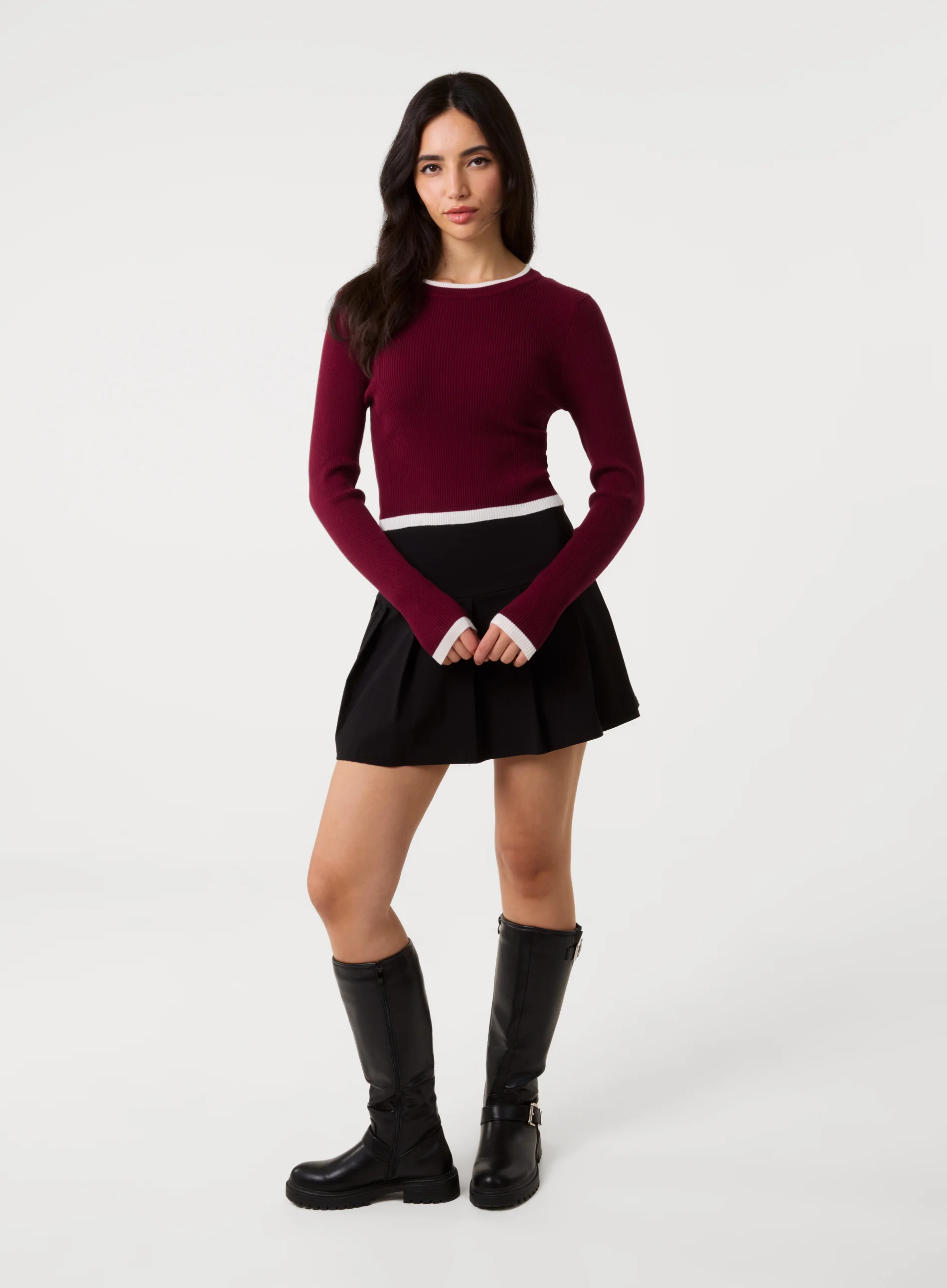 Contrast Knitted Jumper - Image 2