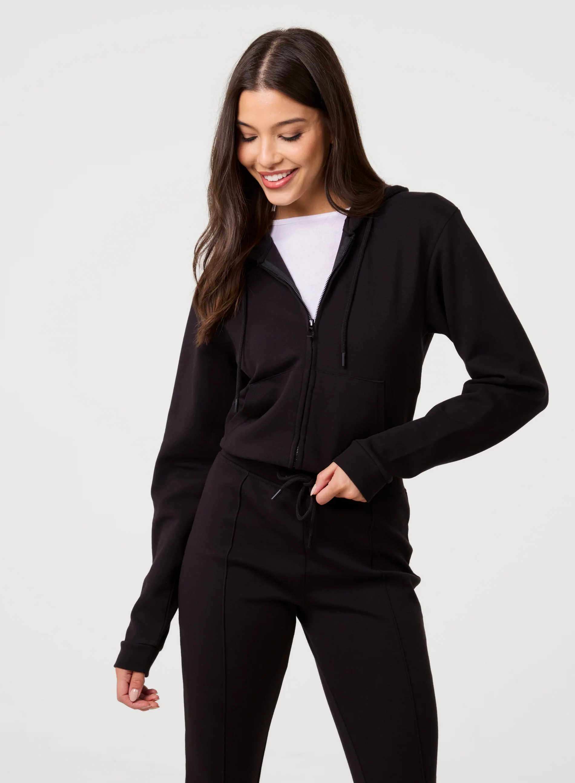 Zip Up Cropped Hoodie
