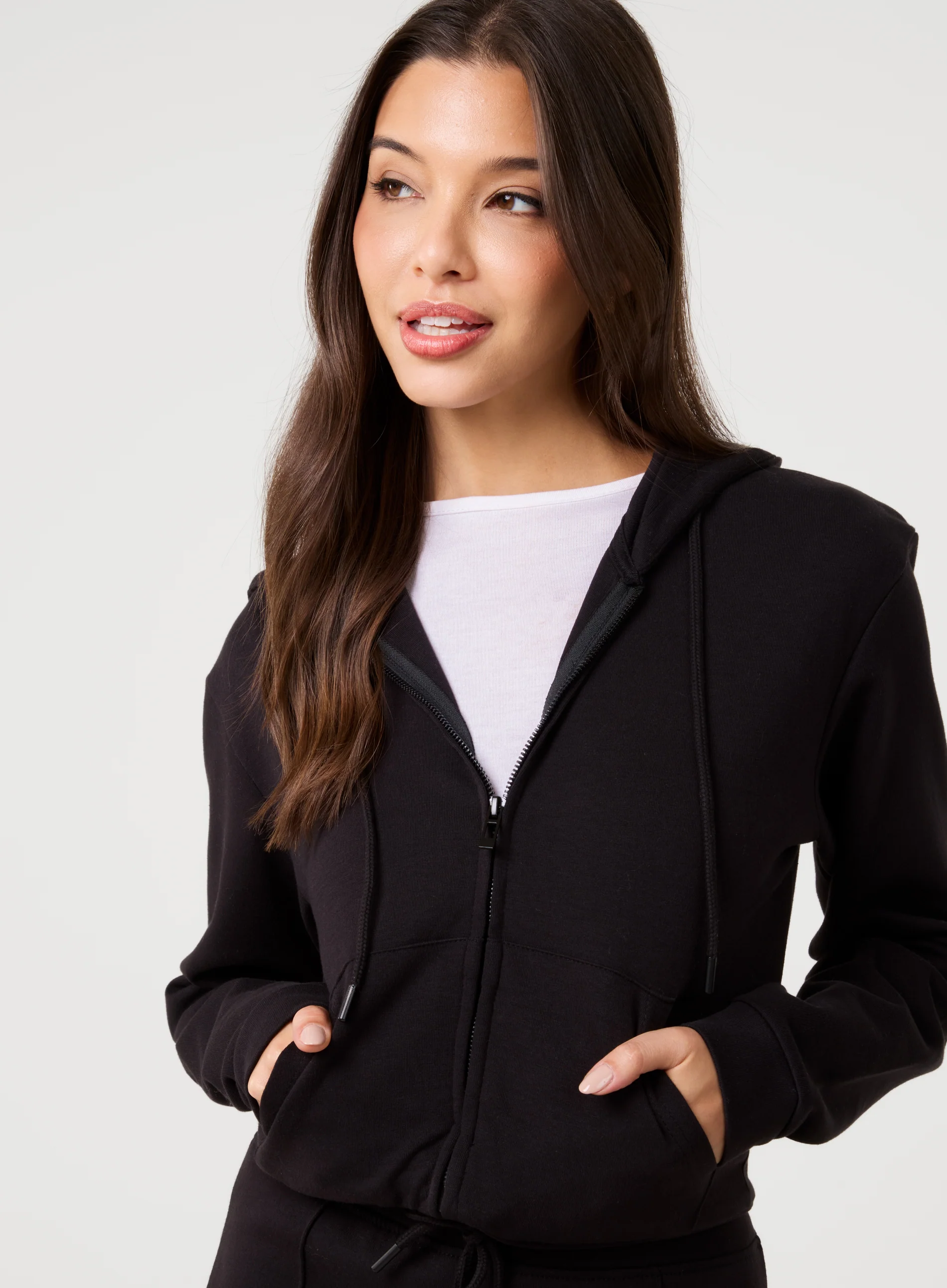 Zip Up Cropped Hoodie - Image 3
